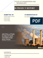 Minor Project Report On Air Pollution in Delhi NCR Causes and Solutions.