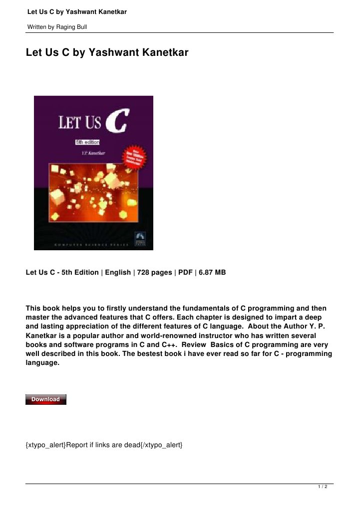 Let Us C: Master C Programming | PDF | Computing | Software