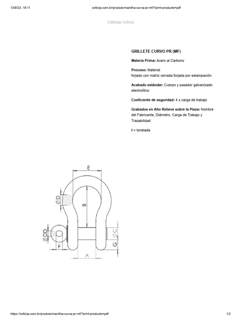 Produto manilha curva pr mf print products pdf pdf
