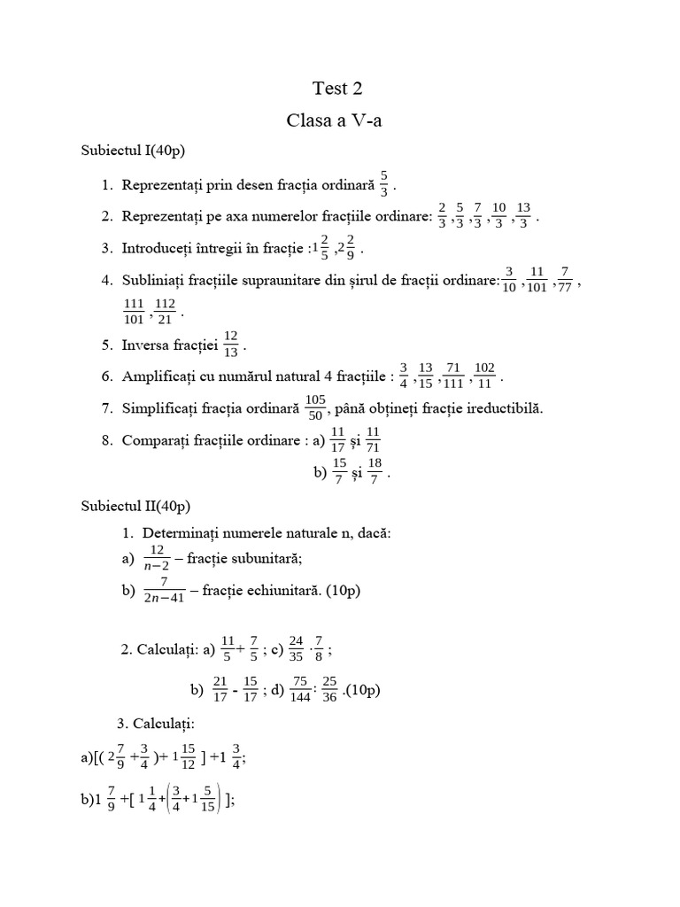 Test2 Fractii 2 | PDF