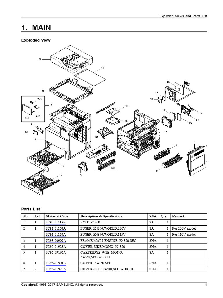 Partlist K4250 - SL-K4350LX | PDF | All Rights Reserved | Common Law