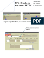 OPL-Criação de Reserva em RETEK