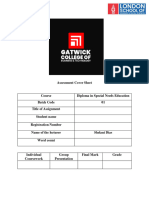 Assessment Cover Sheet