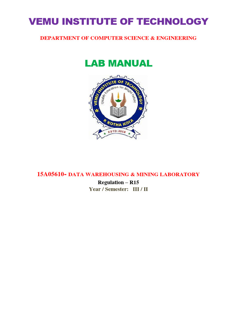 Dm Lab Cse Pdf Data Warehouse Regression Analysis