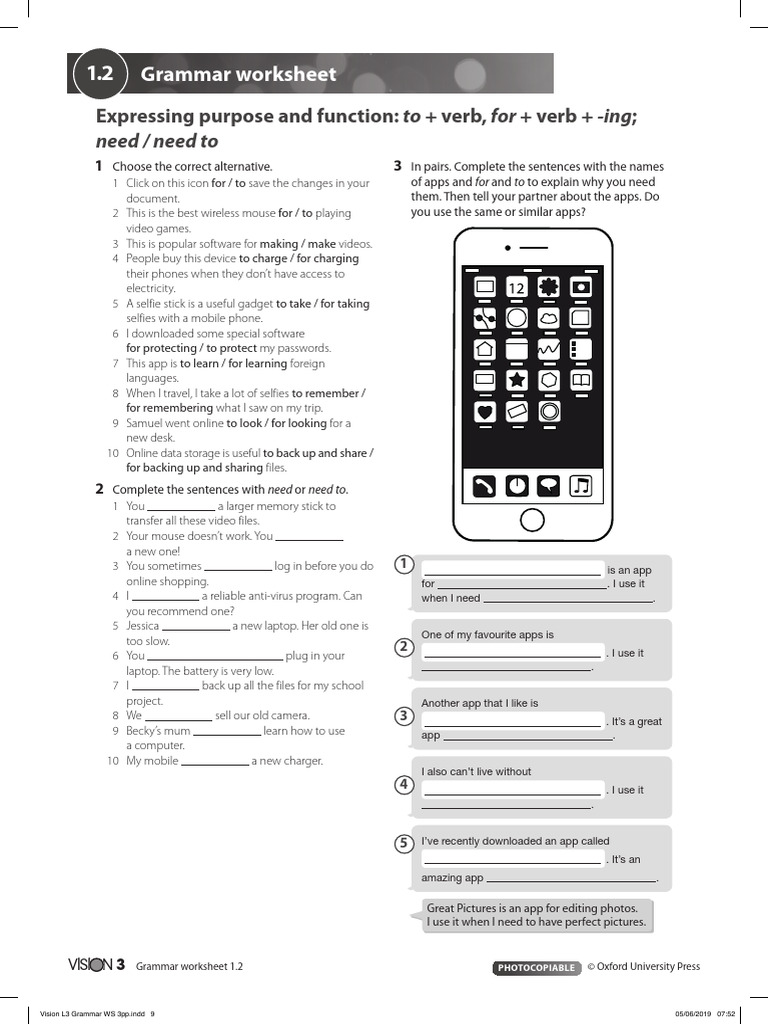 Grammar Worksheet: Using 