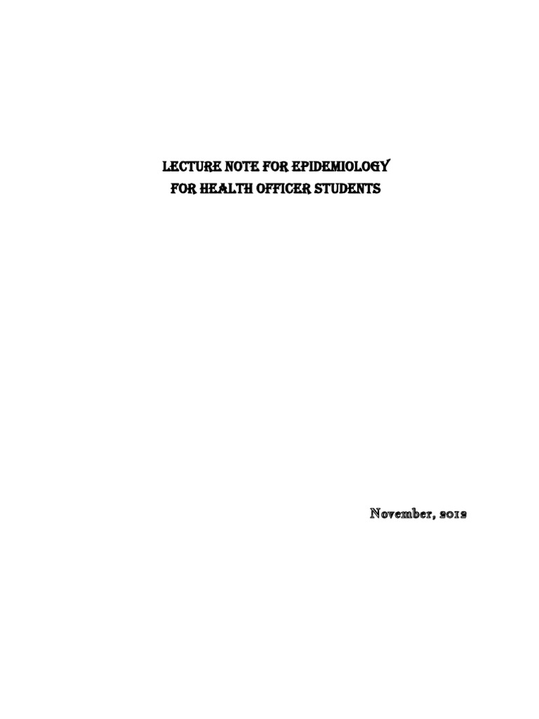 E1. Epidemiology PDF Infection Epidemiology