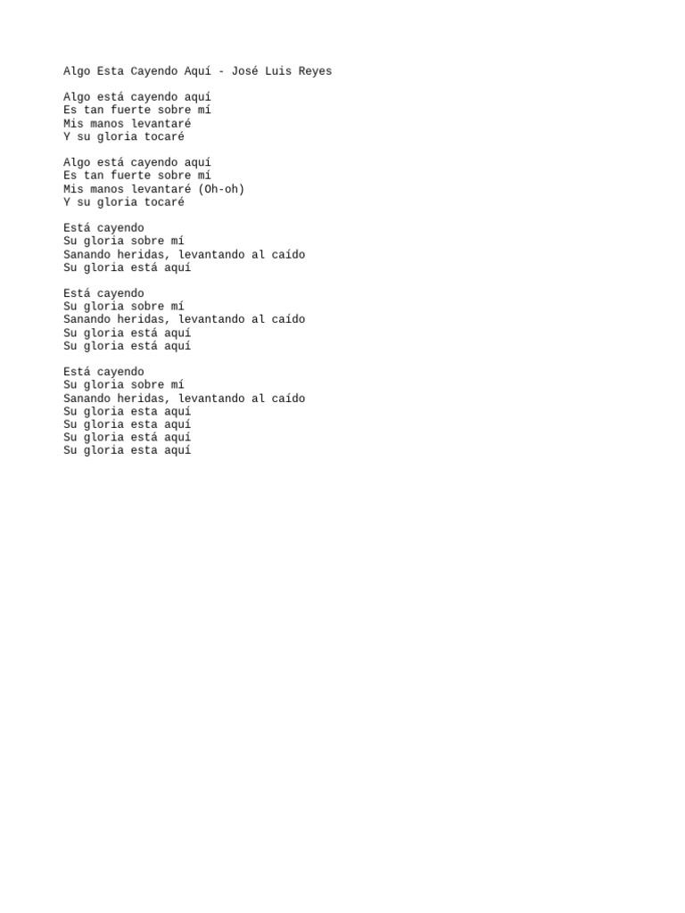 Algo Esta Cayendo Aquí - José Luis Reyes | PDF