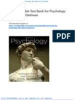 Downloadable Test Bank For Psychology 8th Edition Gleitman