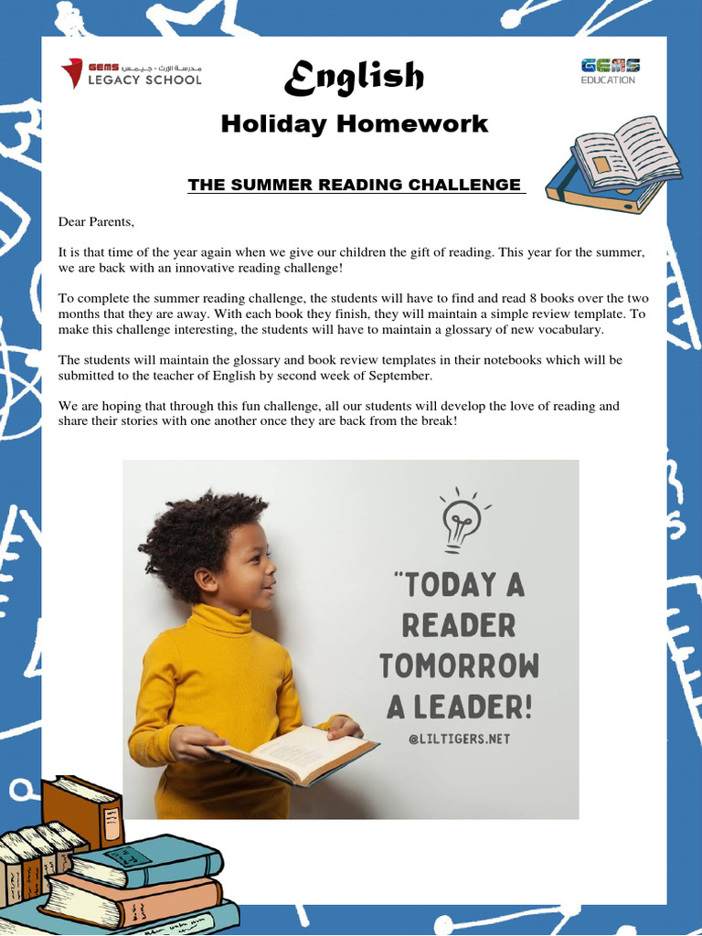 Grade 4 English Holiday Homework-New | PDF