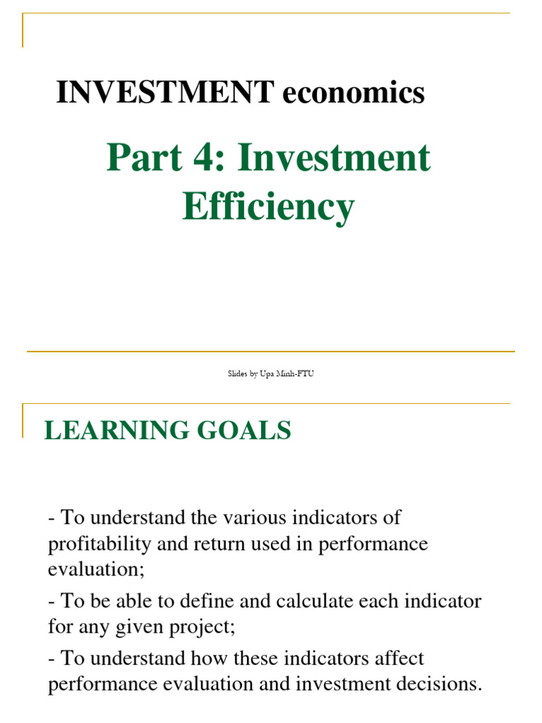 Chapter 4 Investment Efficiency | PDF | Internal Rate Of Return | Net ...