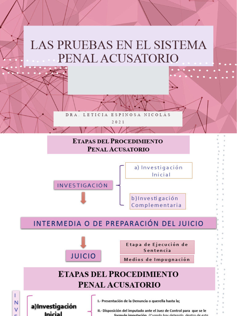 Pruebas en el Sistema Penal Acusatorio | PDF | Evidencia (ley ...