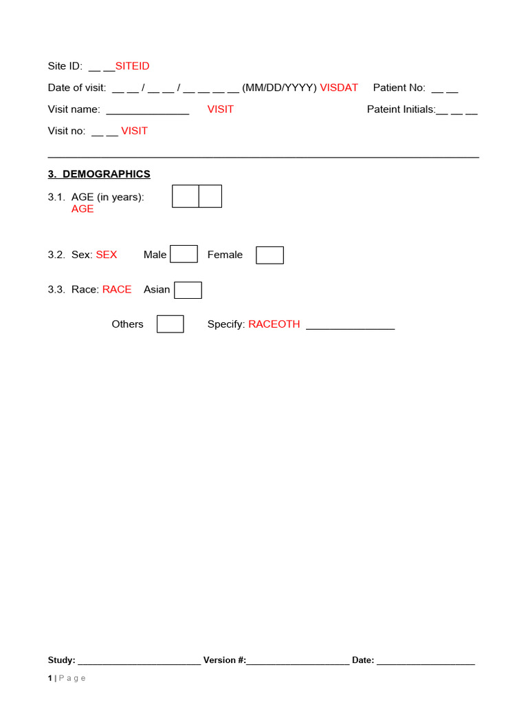 Home Assigment - Annotate The CRF | PDF | Medicine | Human Diseases And ...