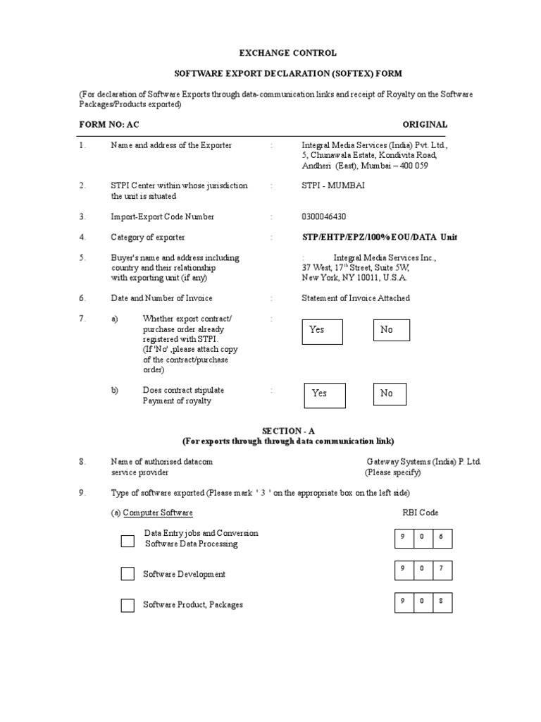 Who Can File Softex Form? : SOFTEX Form Filing – DXGO