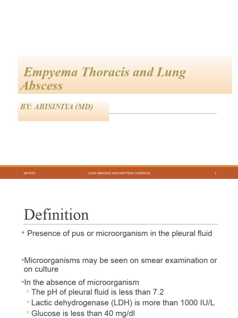 Lung Abscess and Empyema Ho PDF