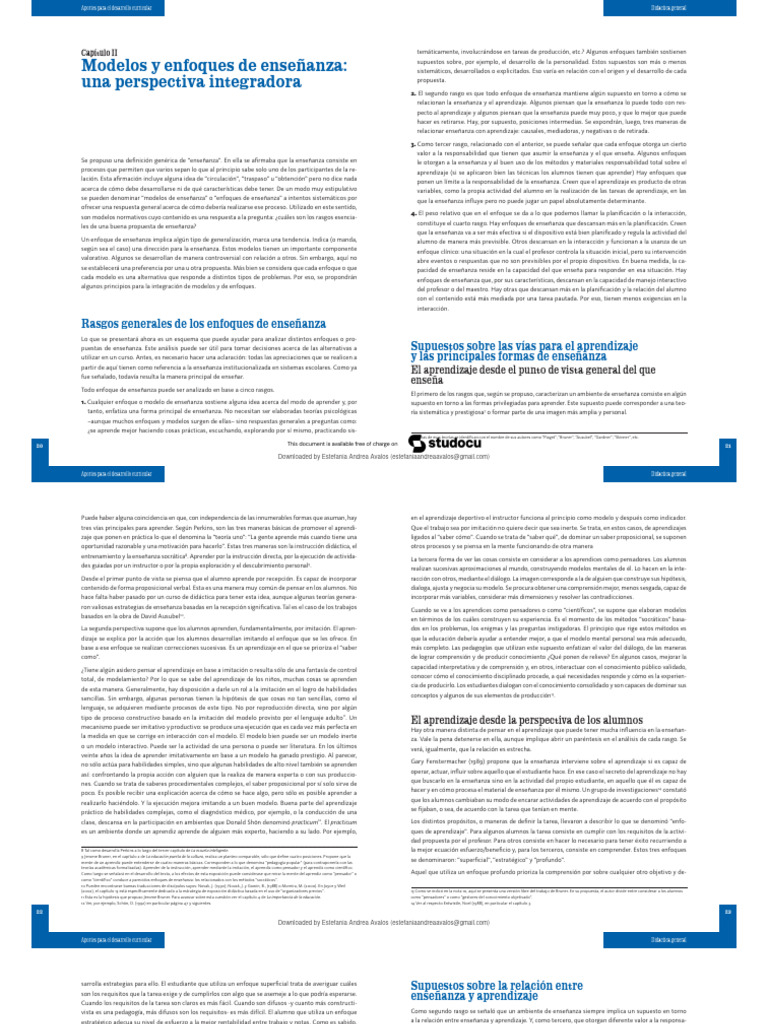 Modelos y enfoques de enseñanza Feldman | PDF | Enseñando | Aprendizaje