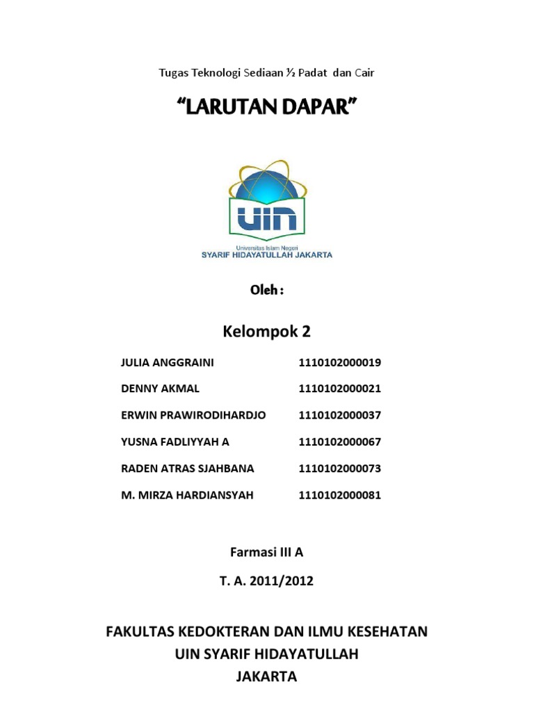 Fungsi dan Jenis Larutan Dapar Farmasi | PDF