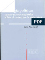 Teología Política, Cuatro Nuevos Capítulpos Sobre El Concepto de Soberanía, Paul W. Kahn