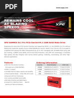 Datasheet XPG Gammix s11 Pro Pcie Gen3 x4 m2 SSD