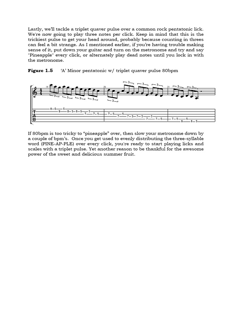 USM+Figure+1.5+ +'a'+Minor+Pentatonic+w Triplet+Quaver+Pulse | PDF