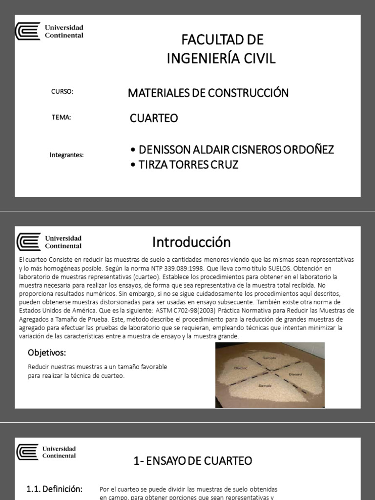 Técnicas y Métodos de Cuarteo | PDF | Laboratorios | Cepillo