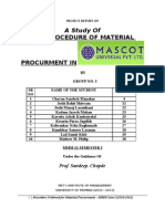 Procedure Followed For Material Procurement - Group 3