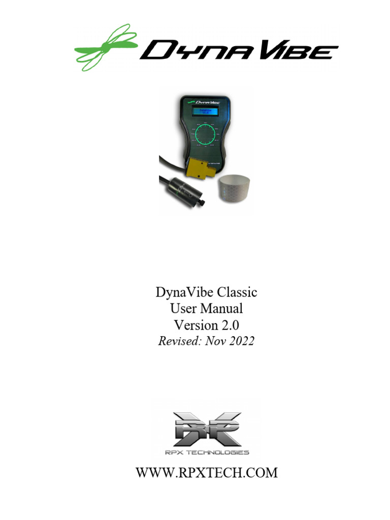 Dynavibe Classic User Manual v2.0 | PDF | Aircraft | Propeller