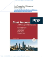 Test Bank For Cost Accounting A Managerial Emphasis 13e 9780136126638