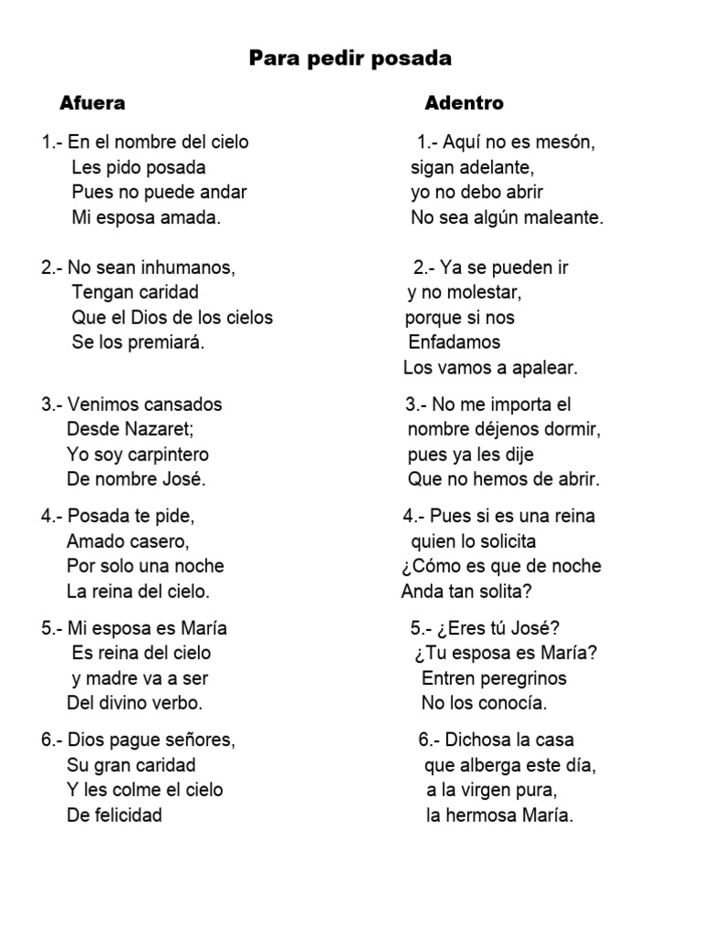 Letra de la Posada Navideña | PDF