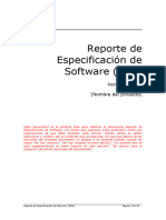 Reporte de Especificación de Software (RES) : Versión (Nombre Del Proyecto)