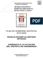Plan de Gobierno de Rosalia Esther Alcantara Urteaga