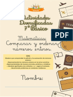 Nivelacion 7° Matemáticas. Conjunto Z Comparar y Ordenar Números Enteros