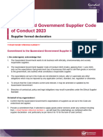 Supplier Code of Conduct Formal Declaration Template