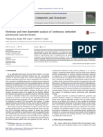 Nonlinear and Time-Dependent Analysis of Continuous Unbonded Pre-Stressed Beam