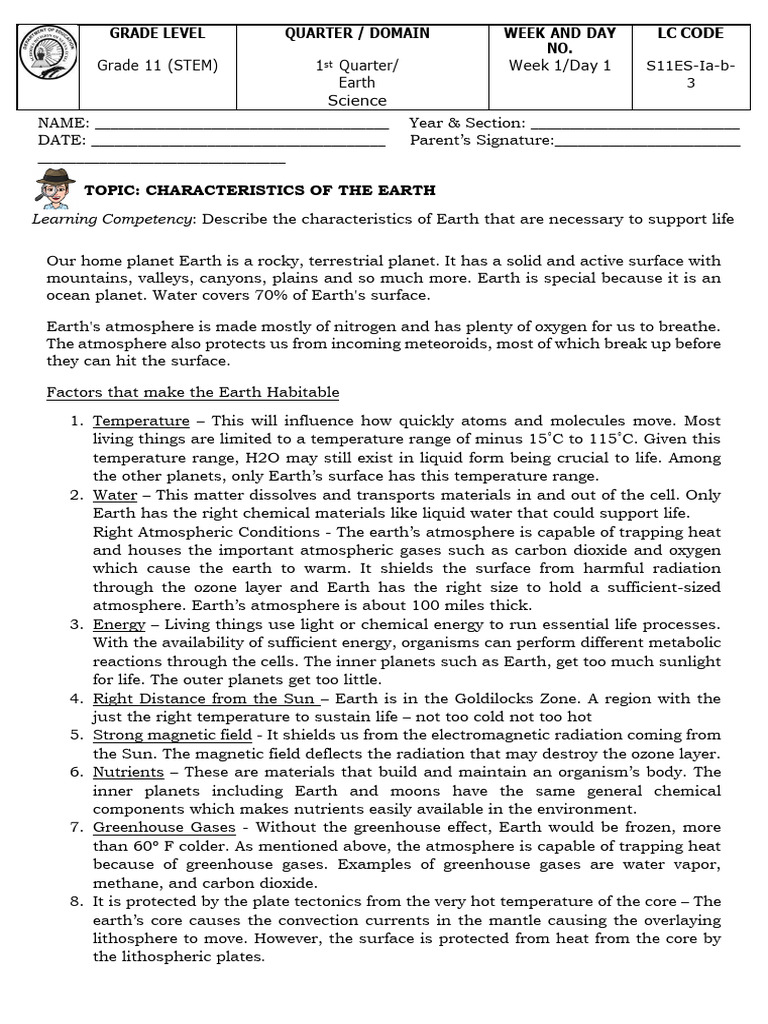 learning-competency-describe-the-characteristics-of-earth-that-are