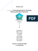 Dampak Perkembangan Kota Terhadap Masayarakat Desa Dan Kota