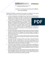 Consideraciones A Tomar en Cuenta en La Semana de Reflexion de Los Aprendizajes