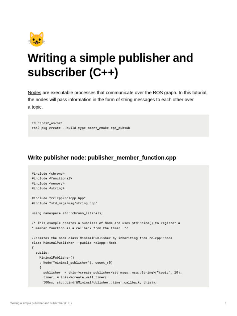 Simple ROS2 Publisher and Subscriber | PDF | Computer Science ...