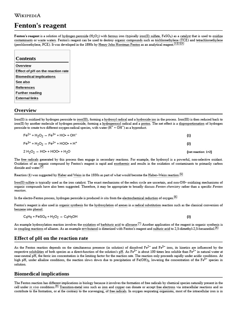 Fenton's Reagent PDF
