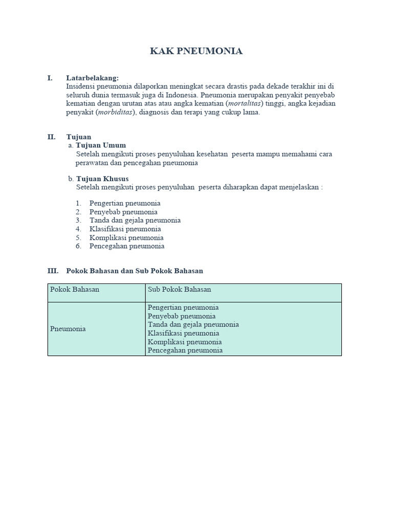 Penyuluhan Pneumonia pada Anak | PDF | Kesehatan Holistik