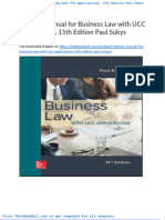 Solution Manual For Business Law With Ucc Applications 15th Edition Paul Sukys