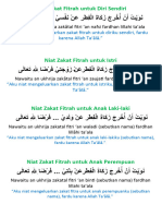 Niat Zakat Fitrah Untuk Diri Sendiri