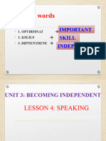 Unit 3 Becoming Independent Lesson 4 Speaking