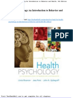 Test Bank For Health Psychology An Introduction To Behavior and Health 8th Edition