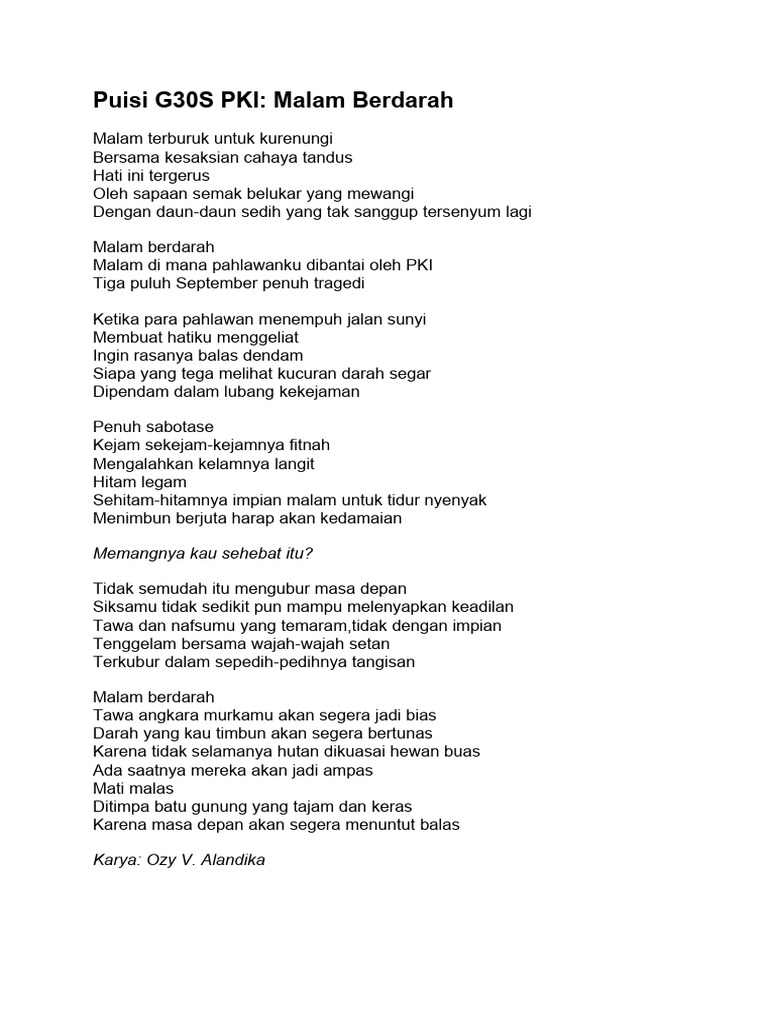 Puisi G30S PKI | PDF
