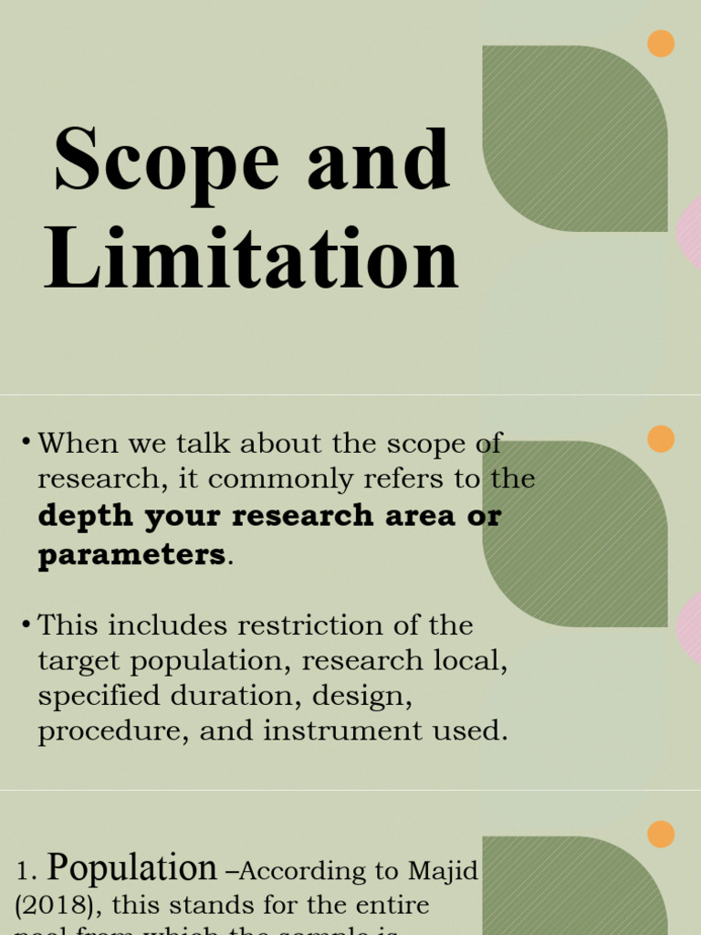 Scope and Limitation | PDF | Qualitative Research | Focus Group
