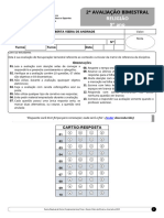 Prova 9º Ano Religião Manhã