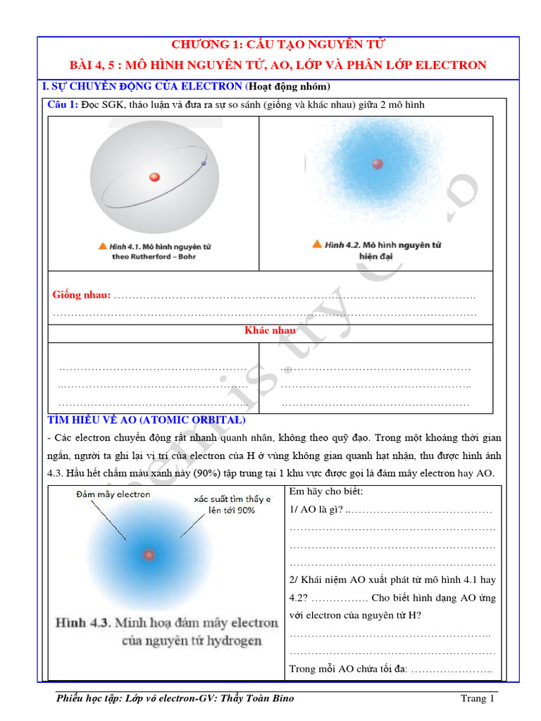 Ví dụ về Electron độc thân