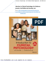 Test Bank For Introduction To Clinical Psychology An Evidence Based Approach 2nd Edition by Hunsley Lee