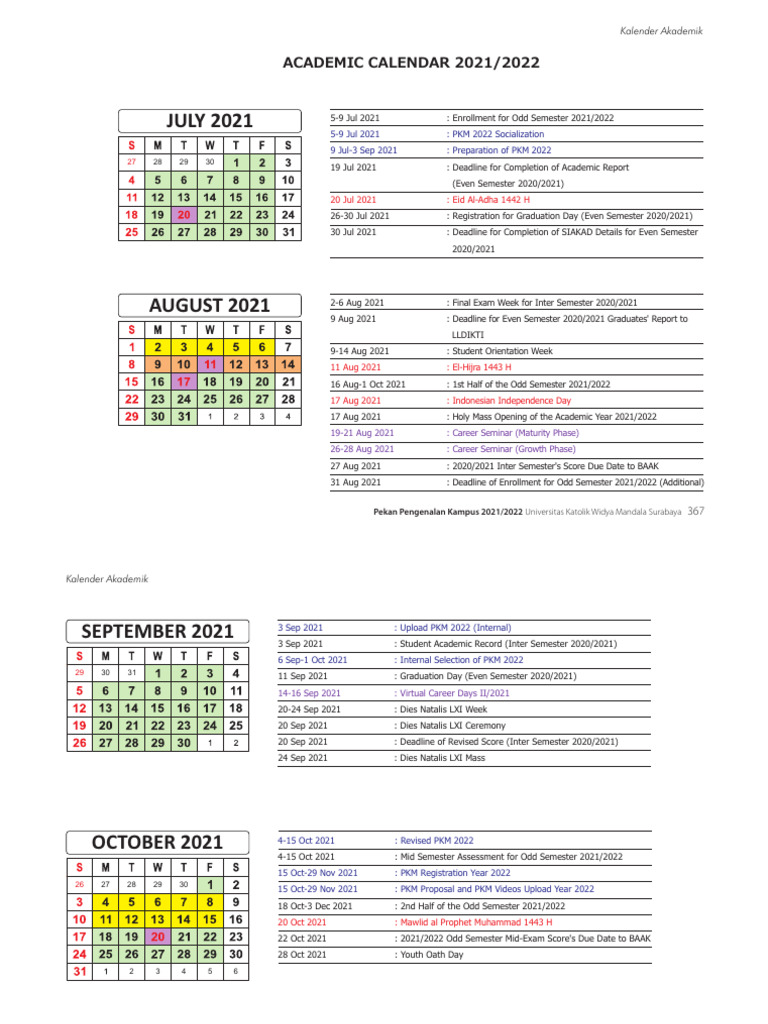 Kalender Akademik | PDF | Academic Term | Observances