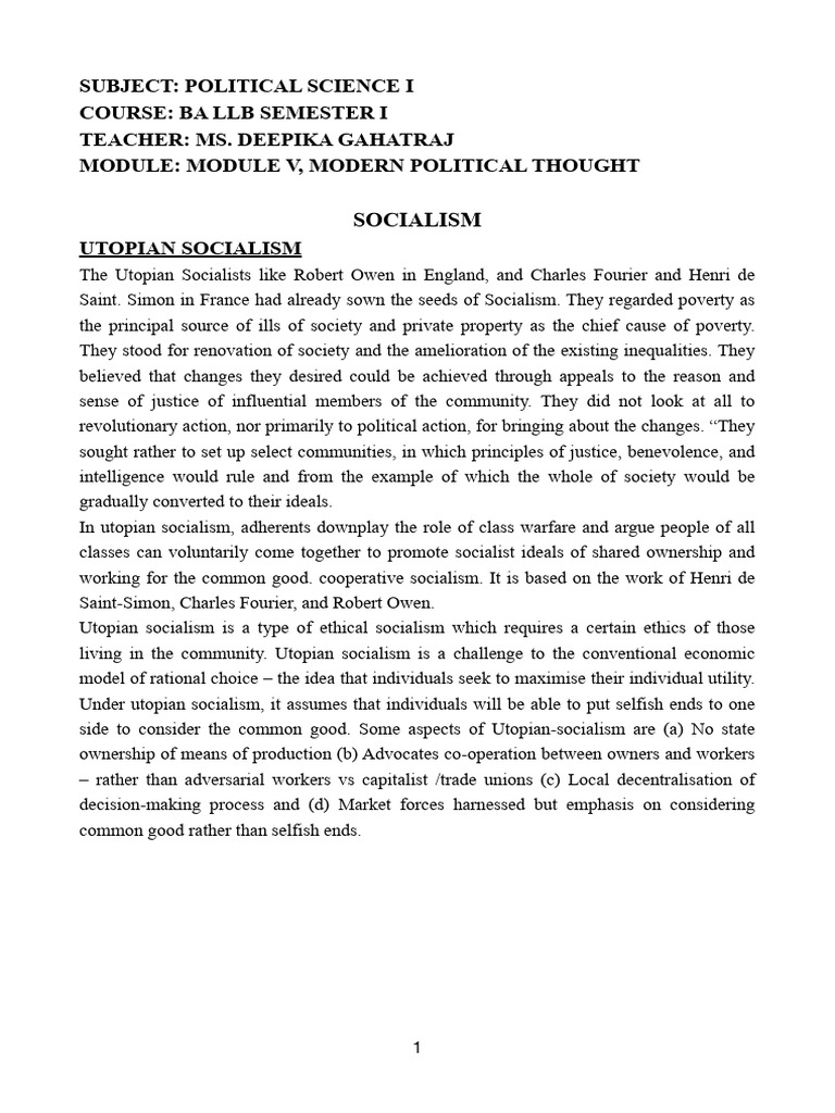 Utopian and Scientific Socialism PDF